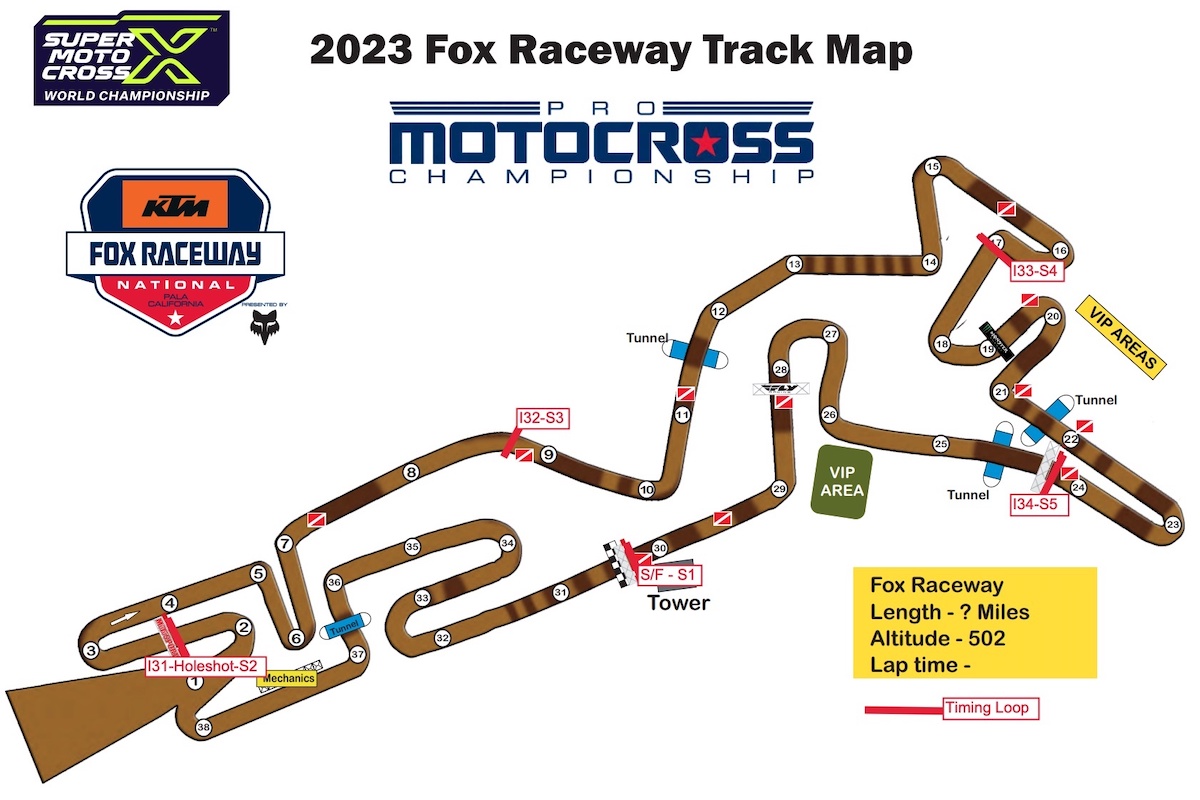 AMA Motocross 2023 Fox Raceway Track Map