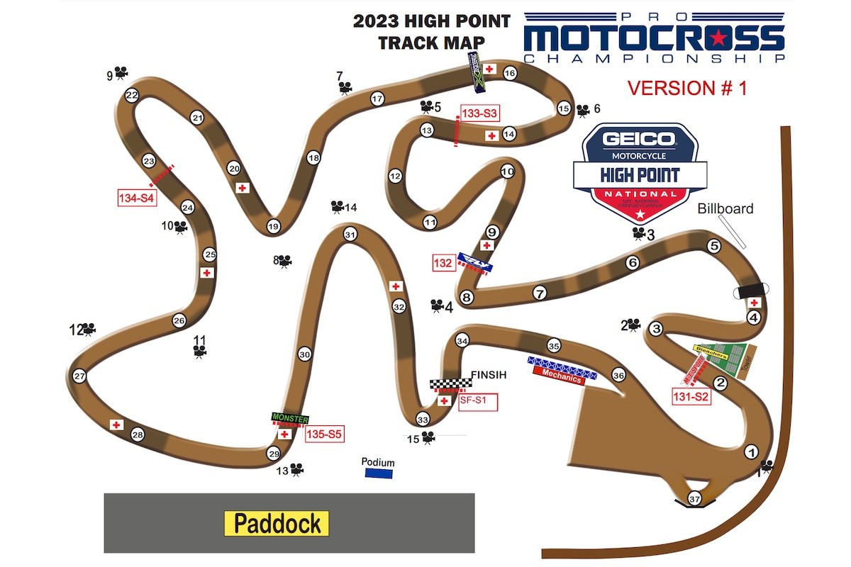 AMA Pro Motocross 2023 High Point Track Map