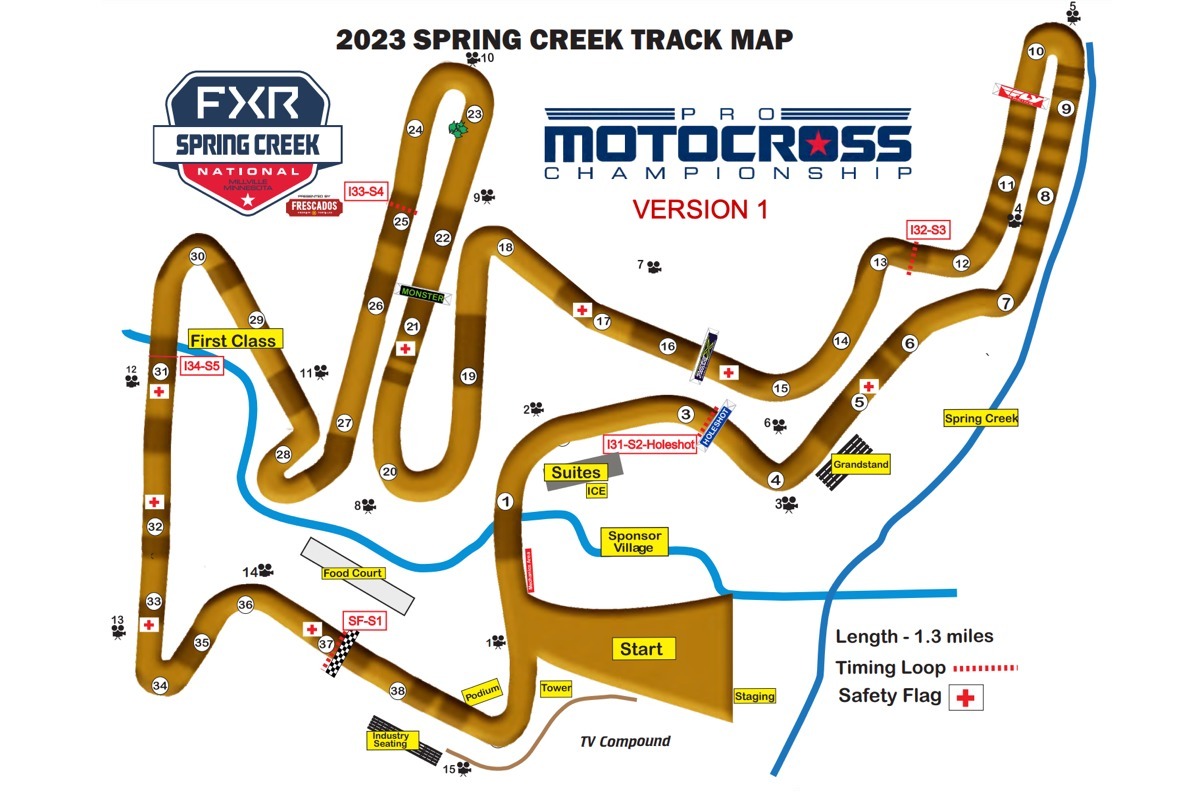 AMA Pro Motocross 2023 Spring Creek (Millville) Track Map