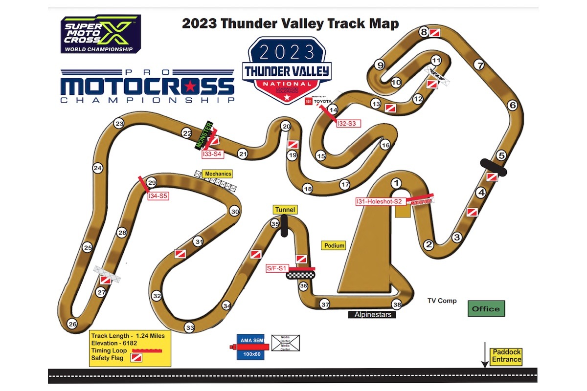 AMA Pro Motocross 2023 Thunder Valley Track Map